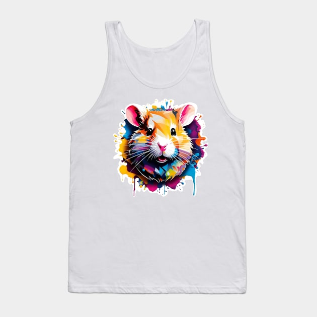 Hamster Head Dripping Rainbow Graffiti Tank Top by VictoriaLehnard